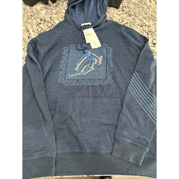 Threads 4 Thought Men's Size XL Colorado Graphic Print Hoodie Blue NEW - Picture 1 of 8